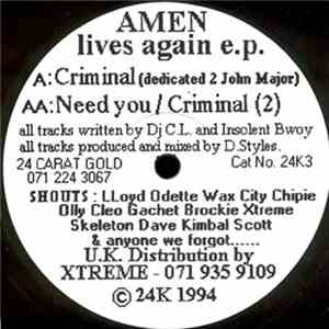 DJ C.L. & Insolent Bwoy - Amen Lives Again E.P. download free